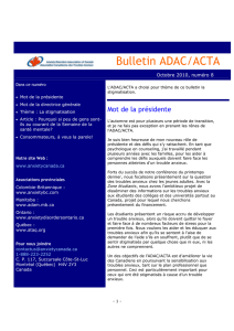 Bulletin ADAC/ACTA