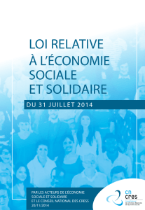 LOI RELATIVE À L`ÉCONOMIE SOCIALE ET SOLIDAIRE