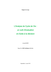 L`Analyse de Cycle de Vie : un outil d`évaluation et d`aide à la décision