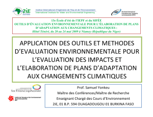 APPLICATION DES OUTILS ET METHODES D`EVALUATION