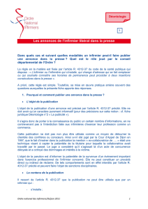 Les annonces de l`infirmier libéral dans la presse