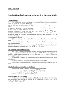 Application du deuxième principe à la thermochimie - MP*1