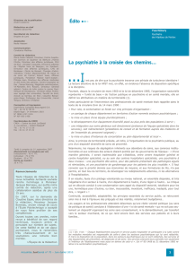La psychiatrie à la croisée des chemins…