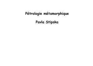Pétrologie métamorphique Pavla Stipska