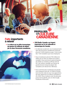Propulser la culture canadienne - CBC/Radio