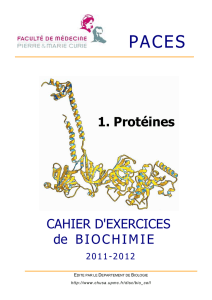 1. Protéines CAHIER D`EXERCICES de BIOCHIMIE