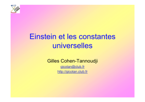 Einstein et les constantes universelles