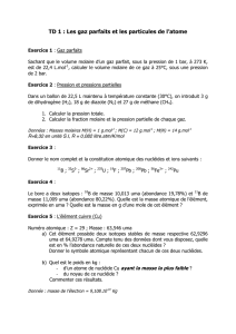 TD 1 : Les gaz parfaits et les particules de l`atome