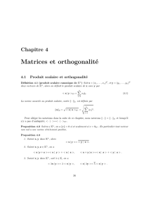 Chapitre 4 Matrices et orthogonalité