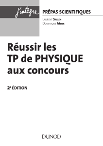 Reussir les TP de PHYSIQUE aux concours