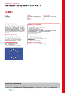 Habilitations européennes EN 50110-1