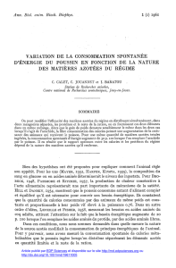 VARIATION DE LA CONSOMMATION SPONTANÉE D\`ÉNERGIE