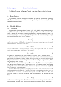 Méthodes de Monte-Carlo en physique statistique