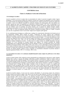 L`ALIMENTATION CARNÉE À TRAVERS LES ÂGES ET LES