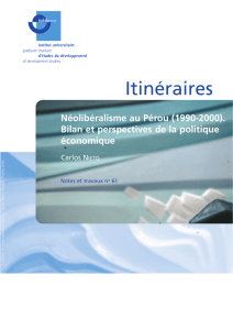 Néolibéralisme au Pérou (1990-2000). Bilan et perspectives de la