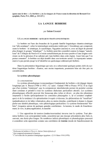 La langue berbère - Centre de Recherche Berbère
