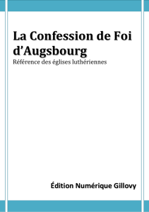 La Confession de Foi d`Augsbourg