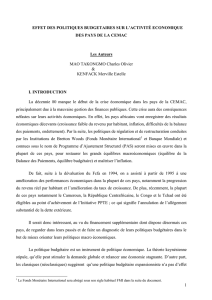 Effet des politiques budgétaires sur l`activité économique des pays
