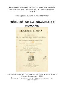 Résumé de la grammaire romane - Edicions de l`IEO París