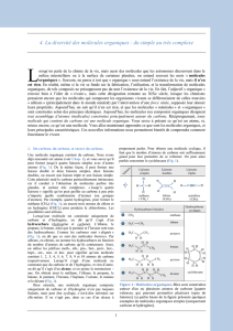 4. La diversité des molécules organiques : du simple au très complexe