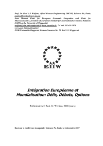 Intégration Européenne et Mondialisation: Défis, Débats, Options