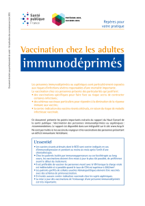 Vaccination chez les adultes immunodéprimés - Inpes