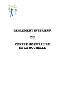 Réglement intérieur du Centre Hospitalier