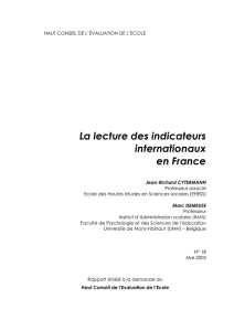 La lecture des indicateurs internationaux en France