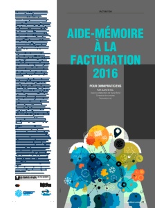 AIDE-MÉMOIRE À LA FACTURATION 2016