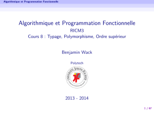 Algorithmique et Programmation Fonctionnelle