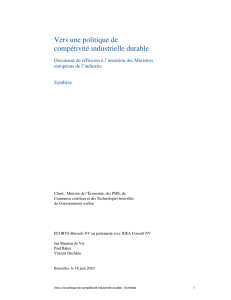 Vers une politique de compétivité industrielle durable