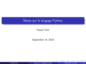 Notes sur le langage Python