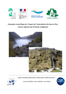 Evaluation scientifique de l`impact de l`hydroélectricité dans le Parc