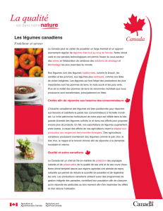 Les légumes canadiens - Agriculture et Agroalimentaire Canada