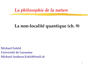 La philosophie de la nature La non-localité quantique (ch. 9)