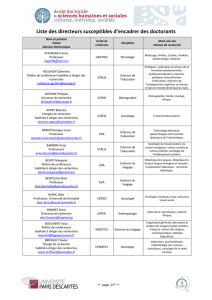 Liste Directeurs et thèmes - Concours contrats doctoraux 2013