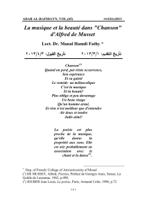 La musique et la beauté dans "Chanson" d`Alfred de Musset