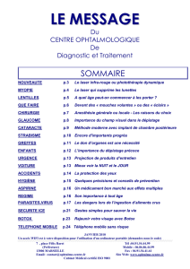 le message-2010 - Centre Ophtalmologique