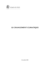 Changement climatique - Rapport de l`Académie des sciences