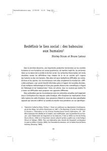 Redéfinir le lien social : des babouins aux humains1