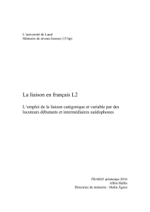 La liaison en français L2 - Lund University Publications
