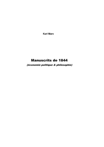 Karl Marx Manuscrits de 1844