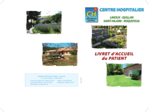 Livret d`accueil du patient - Centre hospitalier de Limoux