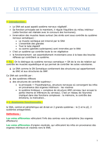 le systeme nerveux autonome