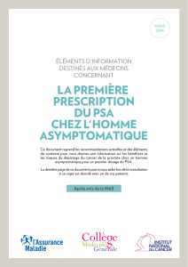 la première prescription du psa chez l`homme asymptomatique