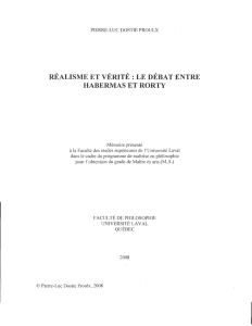 Réalisme et vérité : le débat entre Habermas et Rorty