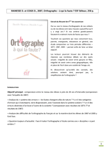 1 MANESSE D. et COGIS D., 2007, Orthographe – à qui la