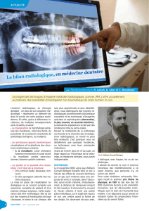 Le bilan radiologique , en médecine dentaire