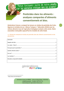 Pesticides dans les aliments : analyses