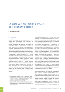 La crise a-t-elle modifié l`ADN de l`économie belge